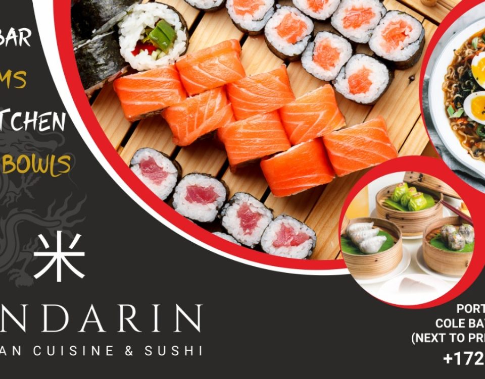 sushi mandarin restaurant flyer